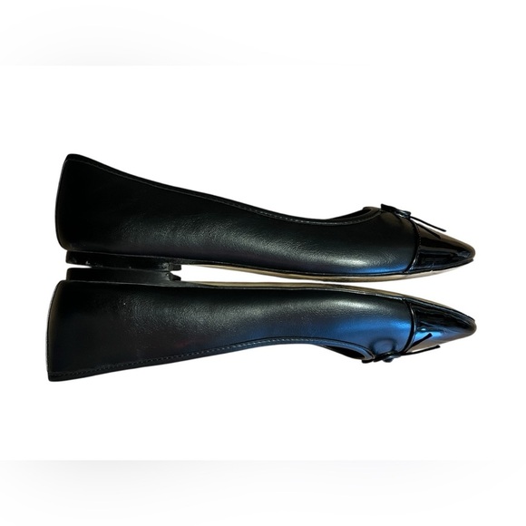 J. Crew Factory Classic black faux leather cap toe ballet flats - Picture 4 of 9